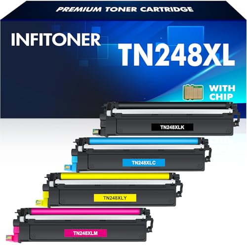 TN248XL TN248 TN-248XL TN-248 Toner: Kompatibel für Brother TN248CMYK MFC-L3760cdw DCP-L3560cdw MFC-L3740cdwe HL-L3240cdw HL-L3220cw MFC-L8390cdw MFC-L8340cdw TN 248XL 248 TN-248VAL