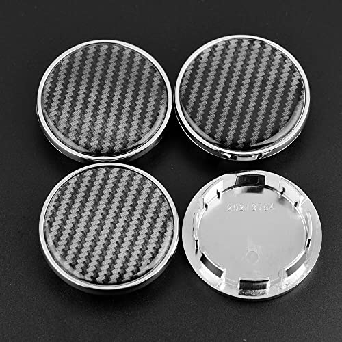 4Pcs 66Mm Wheel Center Caps Od:2.6"/66Mm Id:2.2"/56Mm Compatible With Beetle/Golf/Jetta/Cc 2016-2017...Wheel Center Cap For Wheel Rim Hub Center Caps Carbon Fiber Style Base Sliver #TOP3