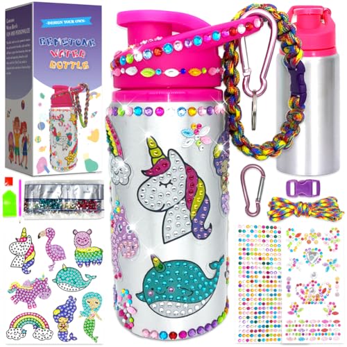 Botella Agua Unicornio, 500ml Botella Agua Niña, Kit Creativo DIY Manualidades, para Niña 12 Años, Agua Aluminio, Regalos Cumpleaños Niños