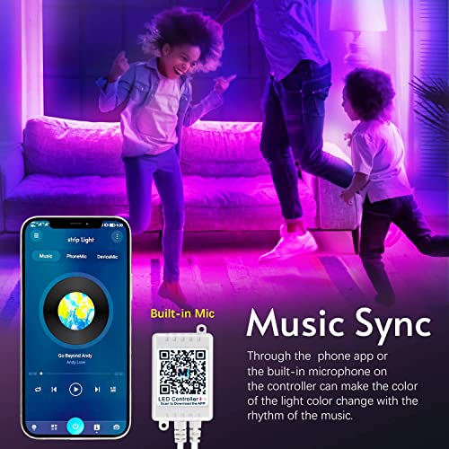 Tjoy 150Ft Led Strip Lights, Multi-Color Rgb Smd5050 Led Light Strip With App Control 44 Key Remote, 12 Volt Color Changing Bluetooth Led Lights For Bedroom,Room Decor(75Ft X2) #TOP2
