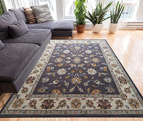 Image of Carpet Mahal Export Quality Tuffted Pure Woollen Carpet for Living Room Bedroom Size 4 x 6 feet (120X180 Cm) Color-Multi