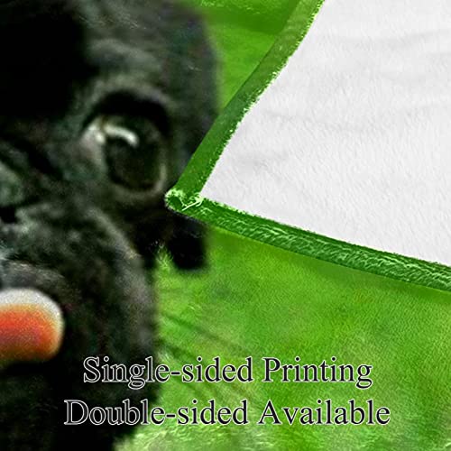Couverture de sieste en microfibre chien noir pour canapé