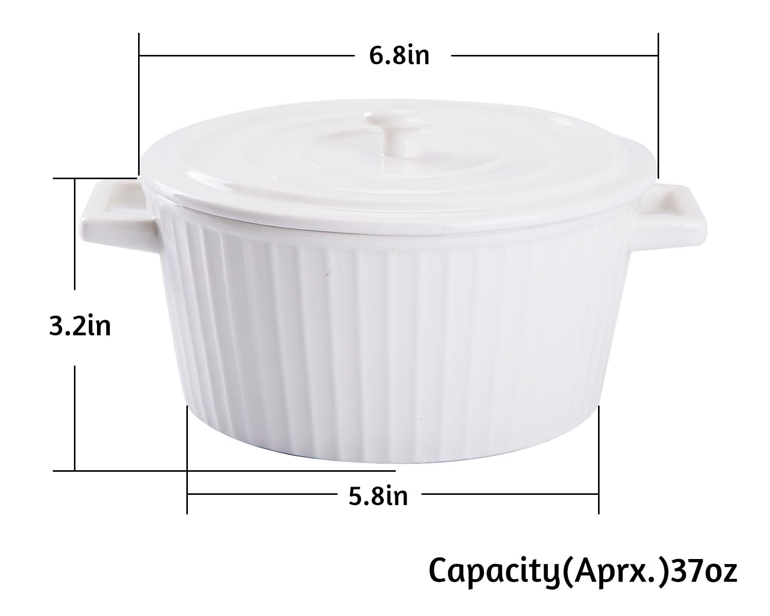 WHJY White Colorful Ceramic Casserole Dish with Lid?1 Quart Ceramic Casserole Pan for Bakeware Oven