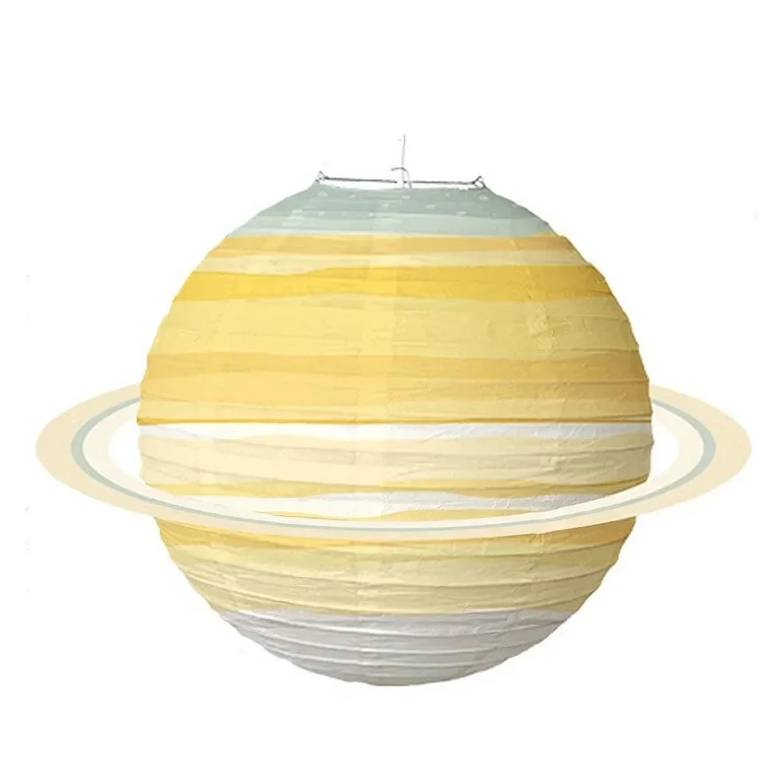 Paper Lantern Eight Planets Foldable Birthday Paper Ball Lampion Hanging Galaxy Lanterns Space Theme Party Decor Lantern(Saturn)