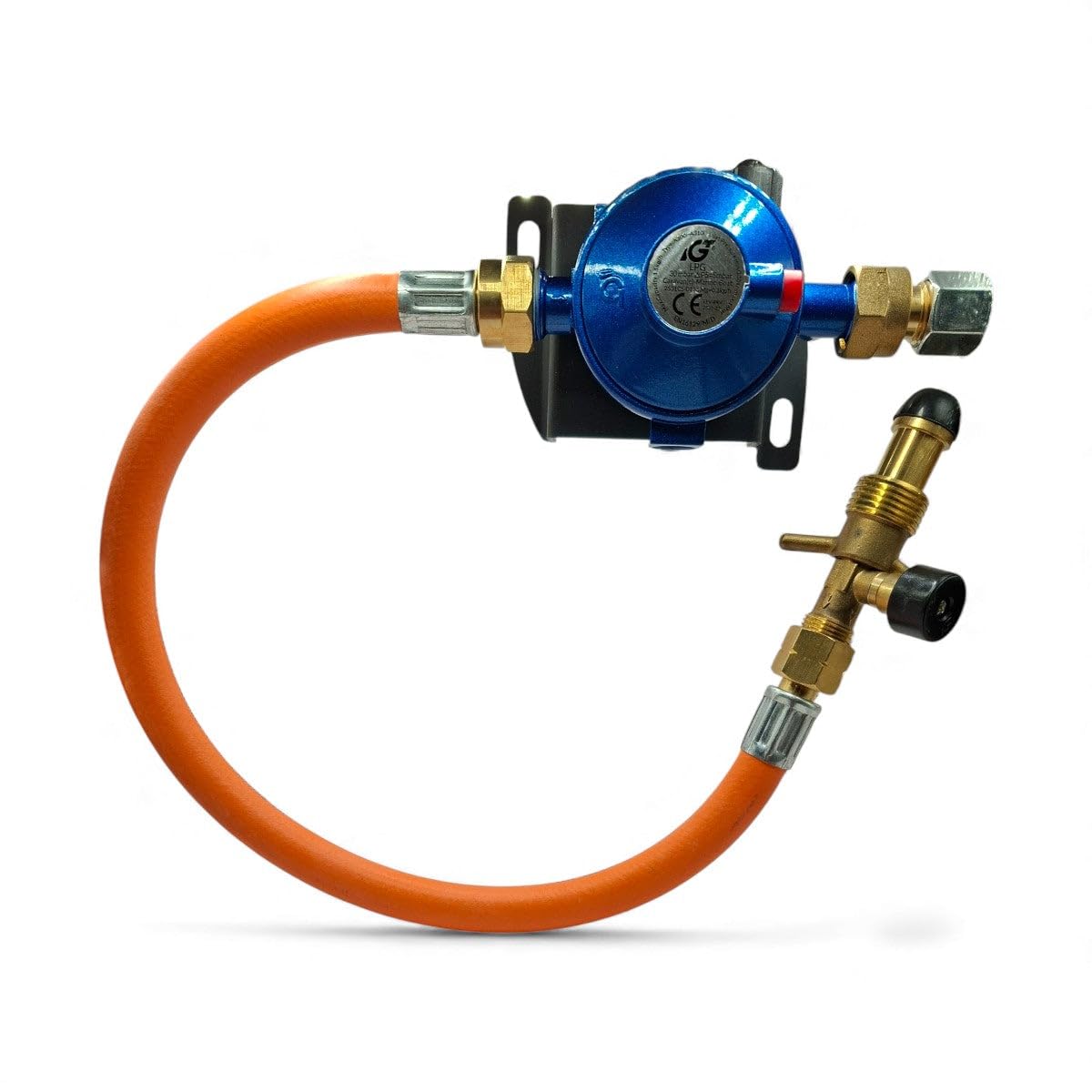 Regulador de gas GLP de 30 mbar, 8 mm + 450 mm, G5 W21.8, manguera de coleta para caravana y autocaravana