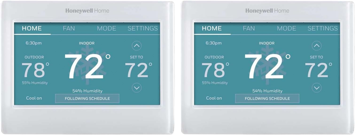 Honeywell Home RTH9600WF Smart Color Thermostat Energy Star Wi-Fi Programmable Touchscreen Alexa Ready - C-Wire Required (Pack of 2)