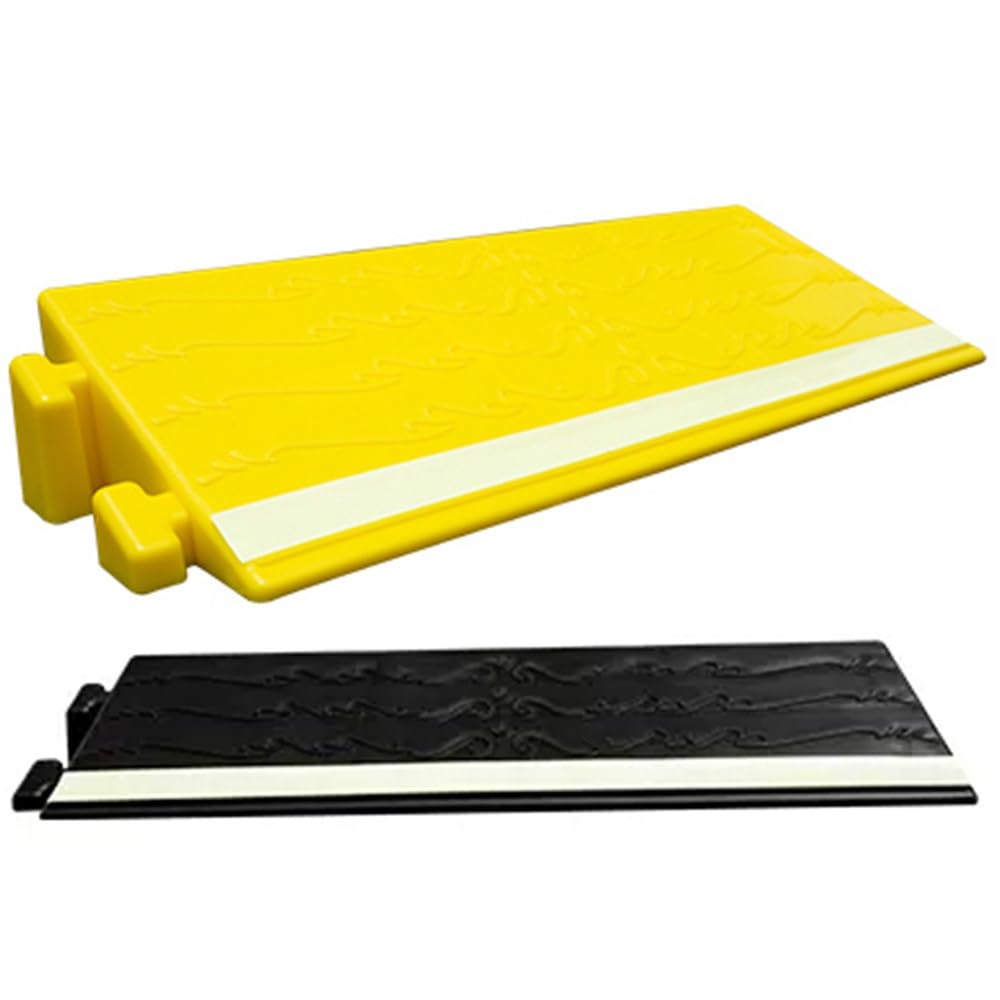 Rampa de umbral de Goma, rampas Antideslizantes para bordillos, rampa para Silla de Ruedas de 3 a 6,5 cm de Alto, rampa de bordillo empalmable con Tira Reflectante, para Entrada, Puerta, escalones (