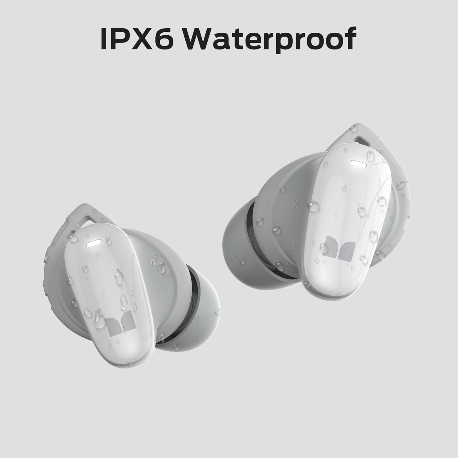 Monster N-Lite 206 Bluetooth Earbuds, True Wireless Earbuds with Clear Talk, Bluetooth 5.4 Earphones Headphones Built-in Mic, Touch Control, Comfortable Fit, Type-C Charging, 25H Playback, White - Image 7