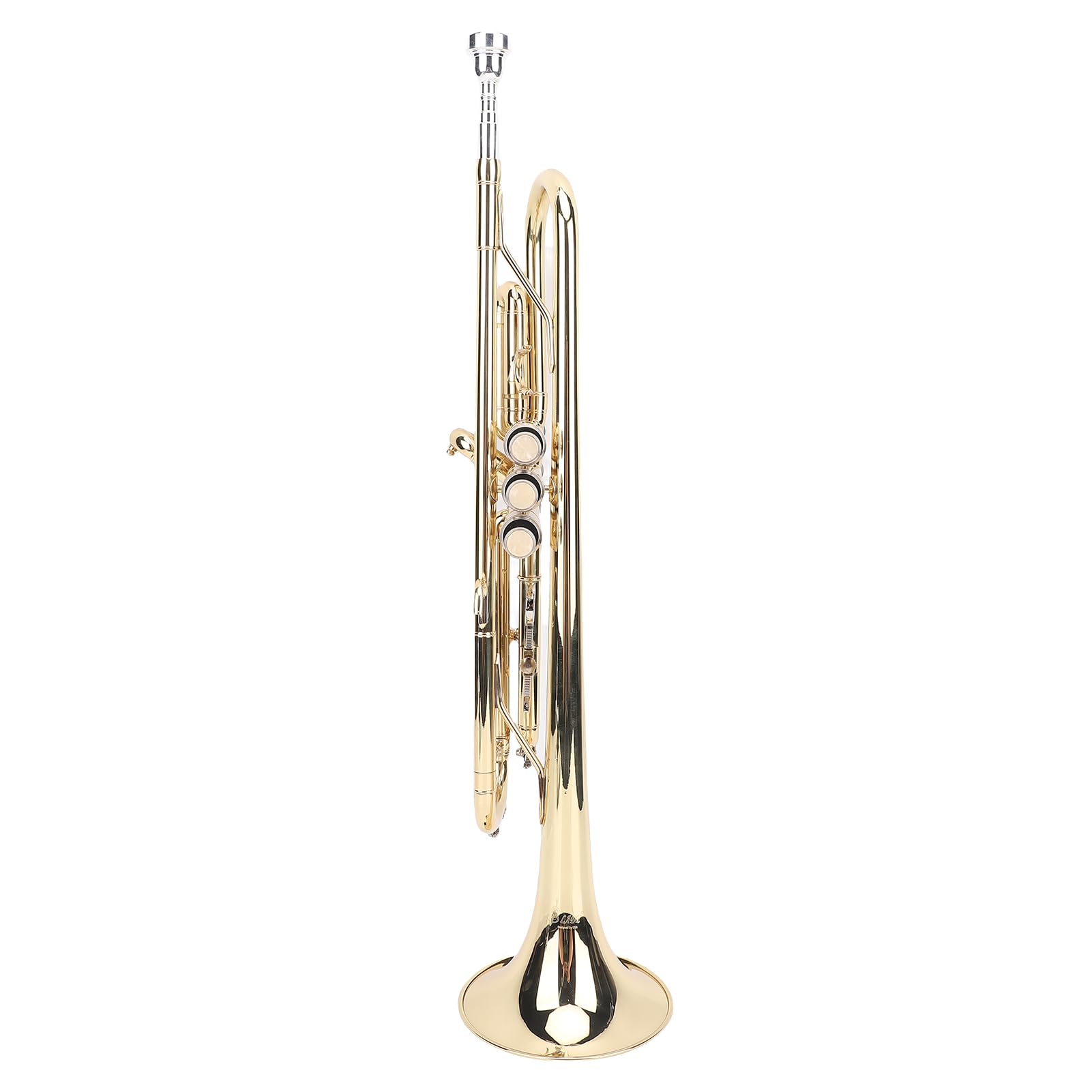 Bb-Messing-Kornett-Set, Professionelles Kornett- und Trompeteninstrument mit Messingkonstruktion, Phosphorkupfer für Hellen Klang, Flexiblen Tasten, mit Stoßfester Tragetasche und