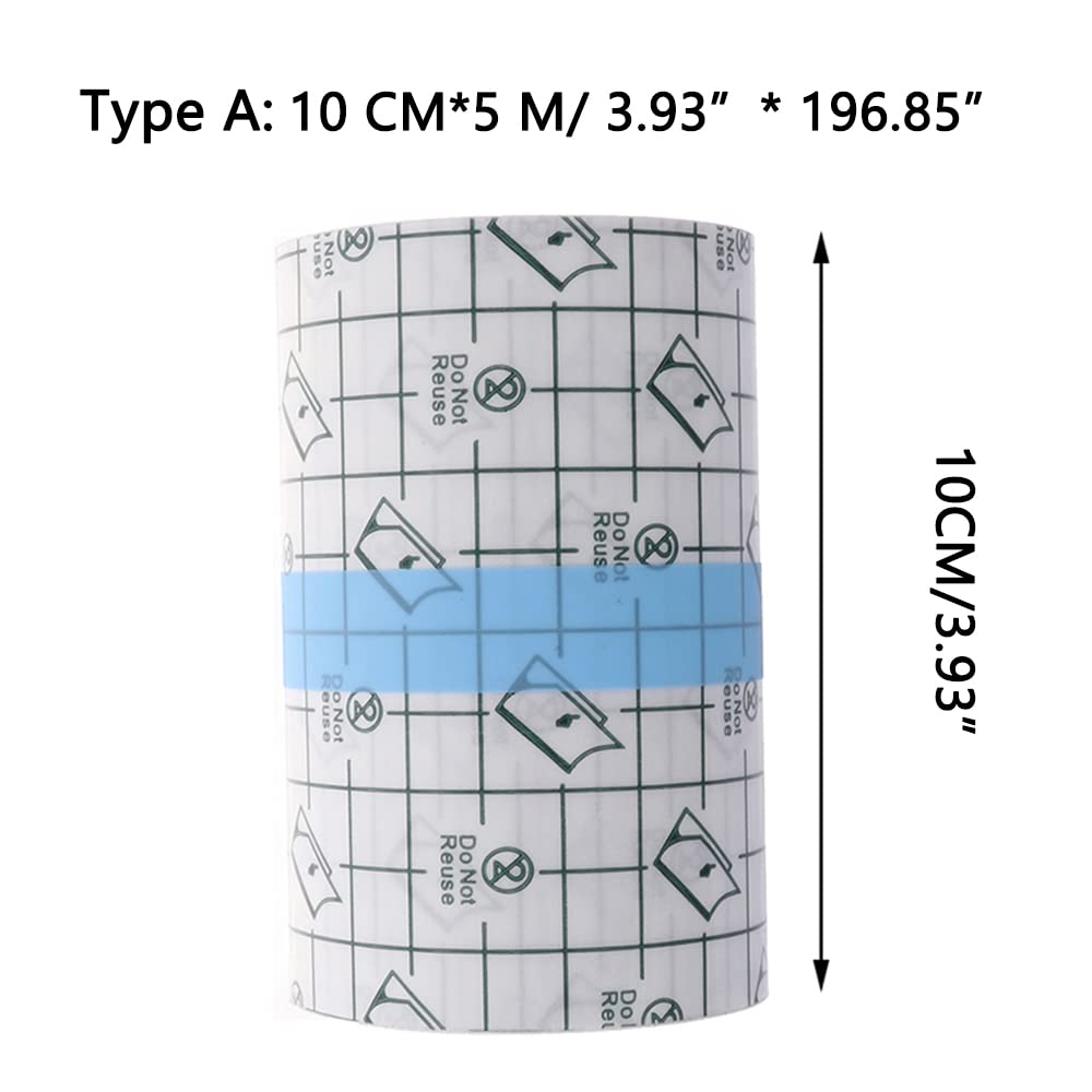 Benda per tatuaggio, 20 m x 15 cm, bendaggio impermeabile, bendaggio adesivo elasticizzato, seconda pelle curativa protettiva trasparente pellicola trasparente