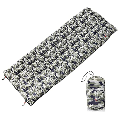 Sleeping Bag 800+ Fill Power Duck Down Bolsa de dormir para camping, mochila, senderismo y viajes con cubierta de nylon 20D, cómoda y amigable con la piel, 195 cm x 75 cm miniatura 1