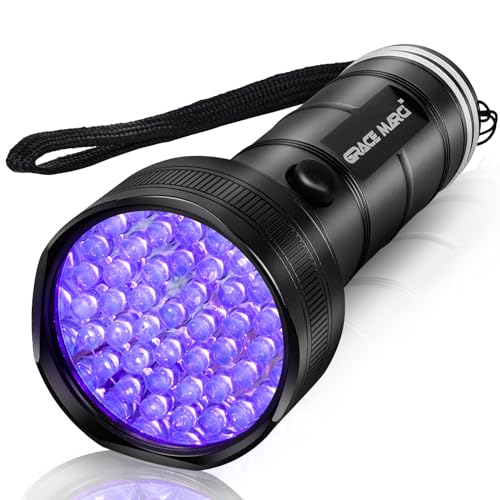 Grace Marci UV Flashlight, 51 LED 395nm Black Light, Ultraviolet