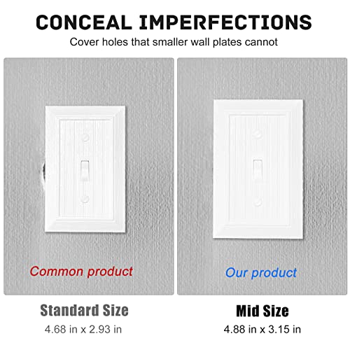 Modern Decorative Wall Plate Retro Wood Grain Design Switch Cover Outlet Cover For Light Switch, Smart Switch, Dimmer, Gfci, Usb Outlet (4 Pack, Single Toggle) #TOP2