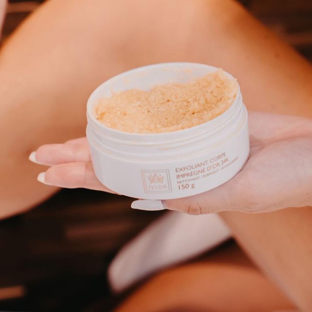 Exfoliant corps JYLOR imprégné d'or 24K - Fabriqué en France