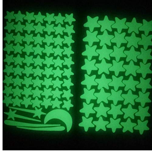Gamloious 3D Etoiles Phosphorescent Mur Sombre Autocollants Lumineux fluorescents Stickers muraux pour Enfants Chambre bébé Chambre Plafond Décor Noir
