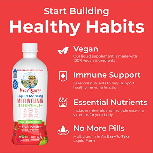 Multivitamin Multimineral for Women Men & Kids by MaryRuth's | No Added Sugar | Vegan Liquid Vitamins for Adults & Kids | Mens, Womens Multivitamin | Energy & Beauty Booster | Non-GMO | 32 Fl Oz - Image 7