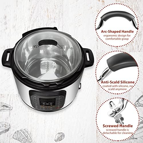10 Inch Tempered Glass Lid Compatible with 8 Quart Instant Pot and Ninja Foodi, Universal Electric Pressure Cooker Lid with Upgraded Heat-resistant Silicone Handle - Thumbnail 3