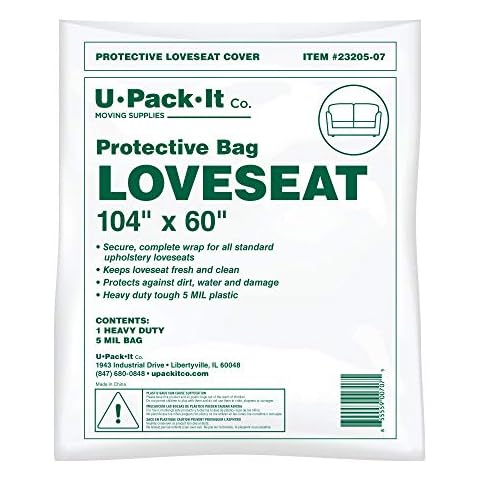 Loveseat Furniture Cover Plastic Bag for Moving and Storage Cover