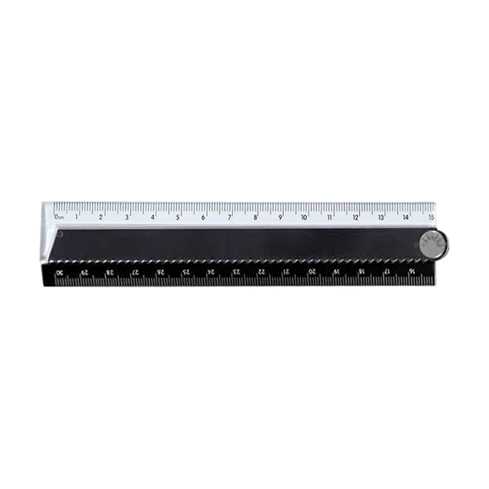 Msioytog Black Student Security Ruler, Shatter-Resistant Aluminum Alloy Construction, Foldable 30Cm Measuring Instrument Folding Ruler Rose Folding