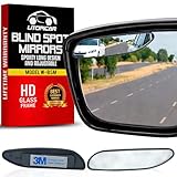 Blind Spot Mirrors. long design Car Mirror for blind side by Utopicar for traffic safety. Door mirrors for great rear view! [stick-on] (2 pack)