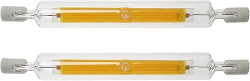 2 bombillas LED R7S de 4.646 in equivalente a halógeno de 4.646 in tipo J 10W120V base R7S base de doble extremo tipo J reflector halógeno reemplazo