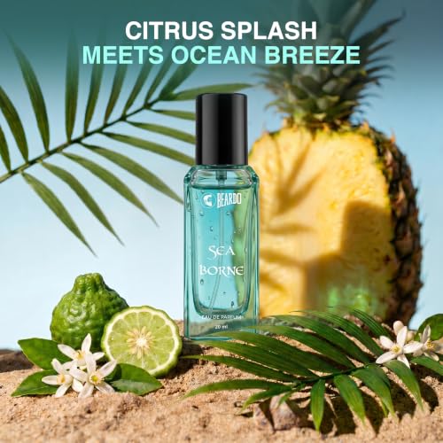 Image of BEARDO Sea Borne Eau De Parfum for Man, 20ml | Long Lasting Fragrance | Perfume For Man | Citrus, Fresh & Aquatic | Gift For Men | Husband | Boyfriend