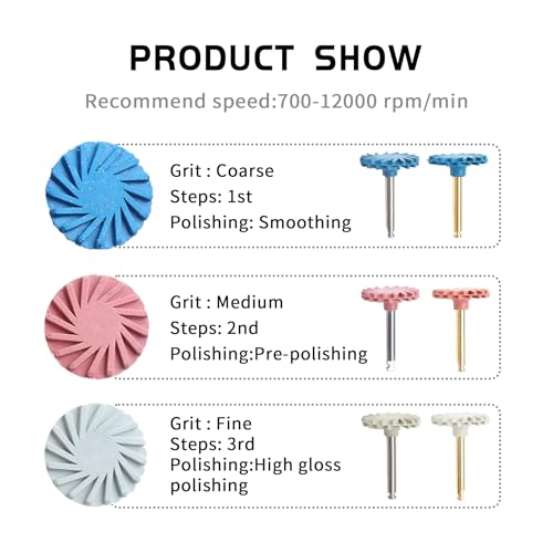 Image of Dental Rubber Polisher Kit Composite Resin Flex Diamond 3-Step System | RA Disc 14mm Kit Dentist Tools Gold Silver Dual Tone Spindle for Whitening, Medical Students, and Clinics