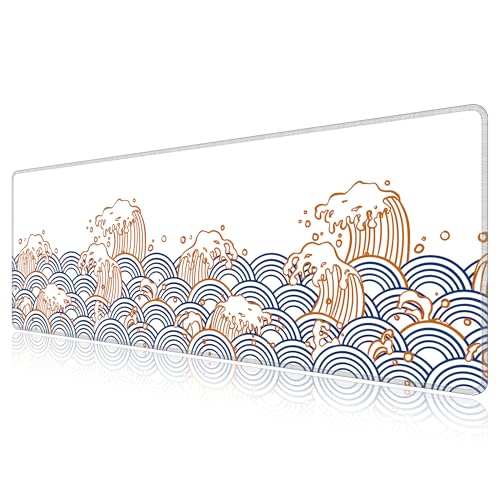 Tapis de souris large LL-COEUR Vague XXL 140x50cm avec base antidérapante