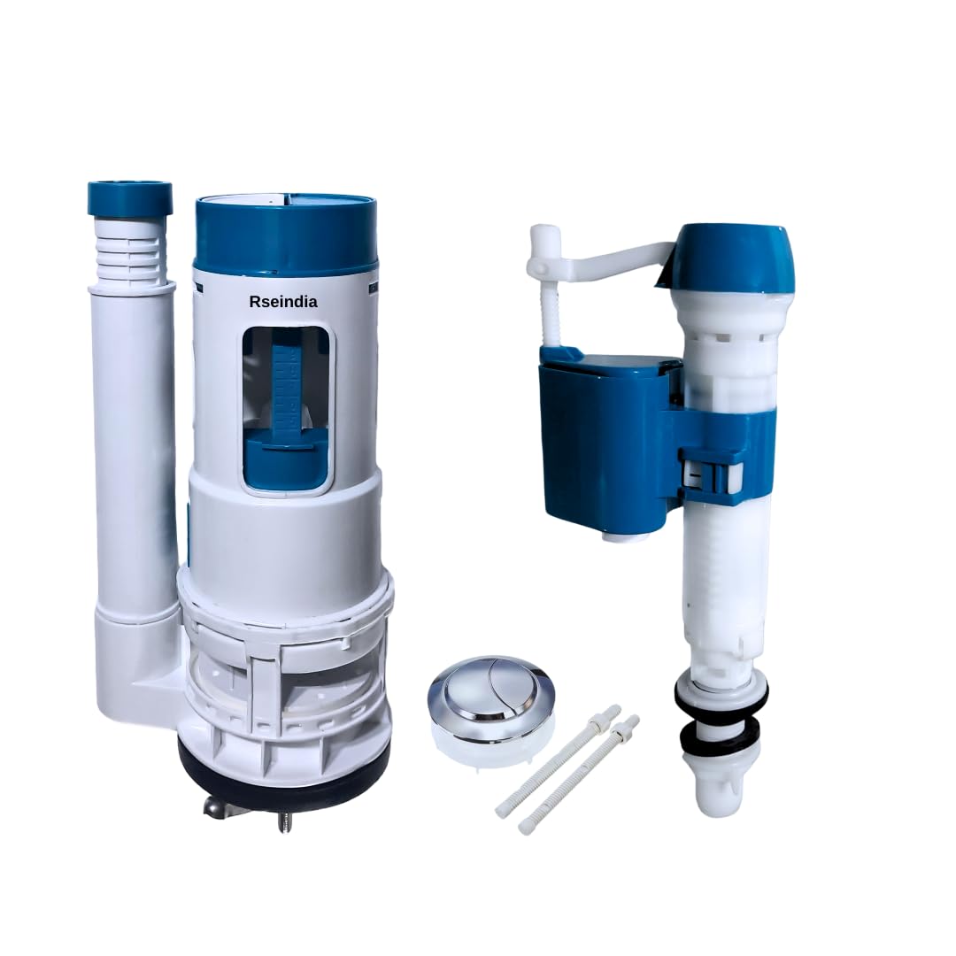 Rseindia® crystal Water Saving toilet repairing kit Dual Flush Siphon with advance High pressure float valve With 58 mm chrome plated button For one piece flush Tank Commode (8 inch Siphon) (B0DFVKGW16) Amazon Price History, Amazon Price Tracker