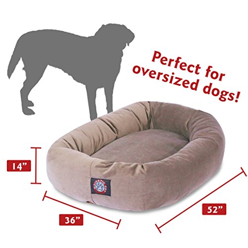 Image of Majestic Pet Villa 40 Inch Shredded Memory Foam Dog Bed for Large Sized Dog 40x29x9 Inch-Orthopedic Pet Bed with Removable Washable Cover-Washable Large Puppy Mat with Head Support-Pearl