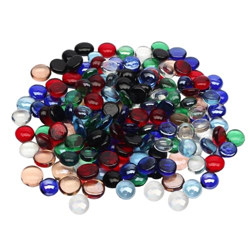MBHKRRS 0.5 lb Assorted Glass Beads for Vases, Glass Pebbles, Assorted Flat Glass Marbles for Vase Filler Flower Candle Crafts and Wedding Decoration