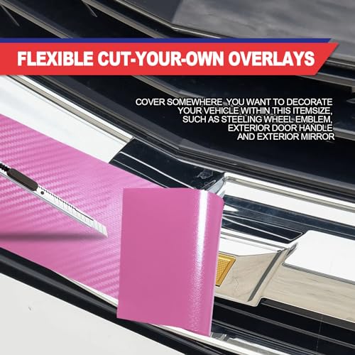 Image of Compatible with 11.8 inch x 4 inch 3PCS Chevy Bowtie Emblem Logo Stickers Cut DIY Decals, 3 Pcs Universal Logo Overlay Pink
