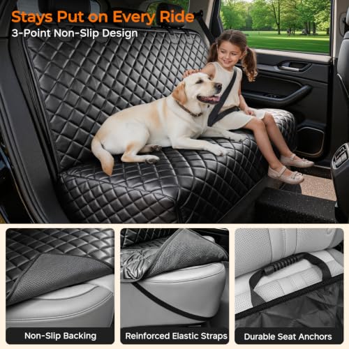URPOWER Dog Car Seat Cover for Back Seat, Waterproof PU Leather by URPOWER - Used condition - Image 5
