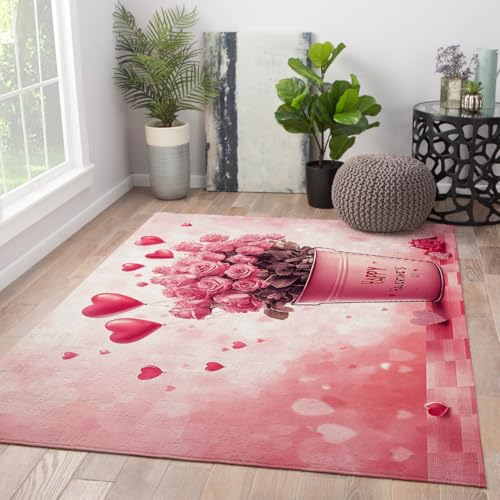 Tapis rose 160x230 cm pour créer une descente de lit douce de chambre