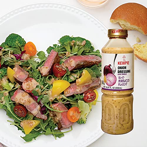 Image of [KEWPIE] Onion Dressing with Garlic | Bold and Distinctive Flavors, Versatile, Addictive Taste | Trusted Brand for Home and Professional Chefs (16.9OZ x 1 Bottle)