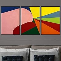 3 Piece Framed Canvas Wall Art Abstract Colorful Cool Geometric Canvas Prints Home Artwork Decoration for Living Room,Bedroom - 16