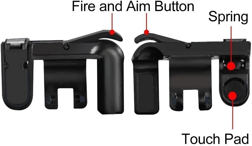 [Upgraded Version] Mobile Game Controller - Sensitive Shoot and Aim Triggers for PUBG/Knives Out/Rules of Survival - L1R1 Mobile Game Trigger Joystick Gamepad for Android iPhone