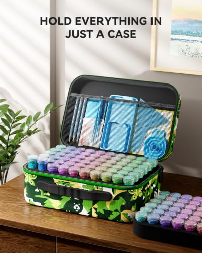 Image of ARTDOT 120 Slots Storage Container for Diamond Art Kits for Adults,Portable Diamond Painting Storage Box with Accessories and Tools
