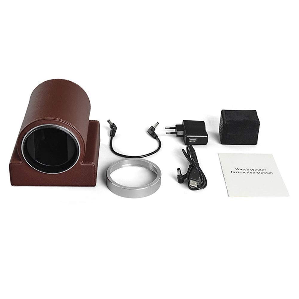 Bobinadora de Reloj, bobinadora automática de Reloj mecánico, Caja de Almacenamiento de Reloj de Mesa única de Gama Alta, agitador de Reloj de Cuero PU