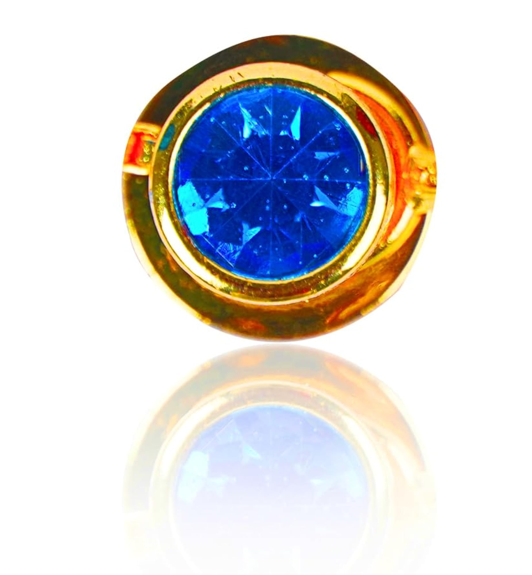 Gold Plated Rhodium Polished Blue Sapphire Kurta Buttons