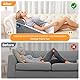 Ergonomisches Refluxkissen, Keilkissen Bett mit Hinterer Unterstützung, Lesekissen für Bett und Sofa, Beinkissen für Erholung Rücken-, Nacken-, Beinstütze, Lesen oder Fernsehen, 50 × 50 × 26 cm