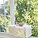 Macrame Cat Window Perch Hammock Boho Cat Window Bed with Woven Tassle Wall Mounted Pet Resting Seat Bed for Indoor Cats Safety Space with Screw Suction Cups, Gift Idea