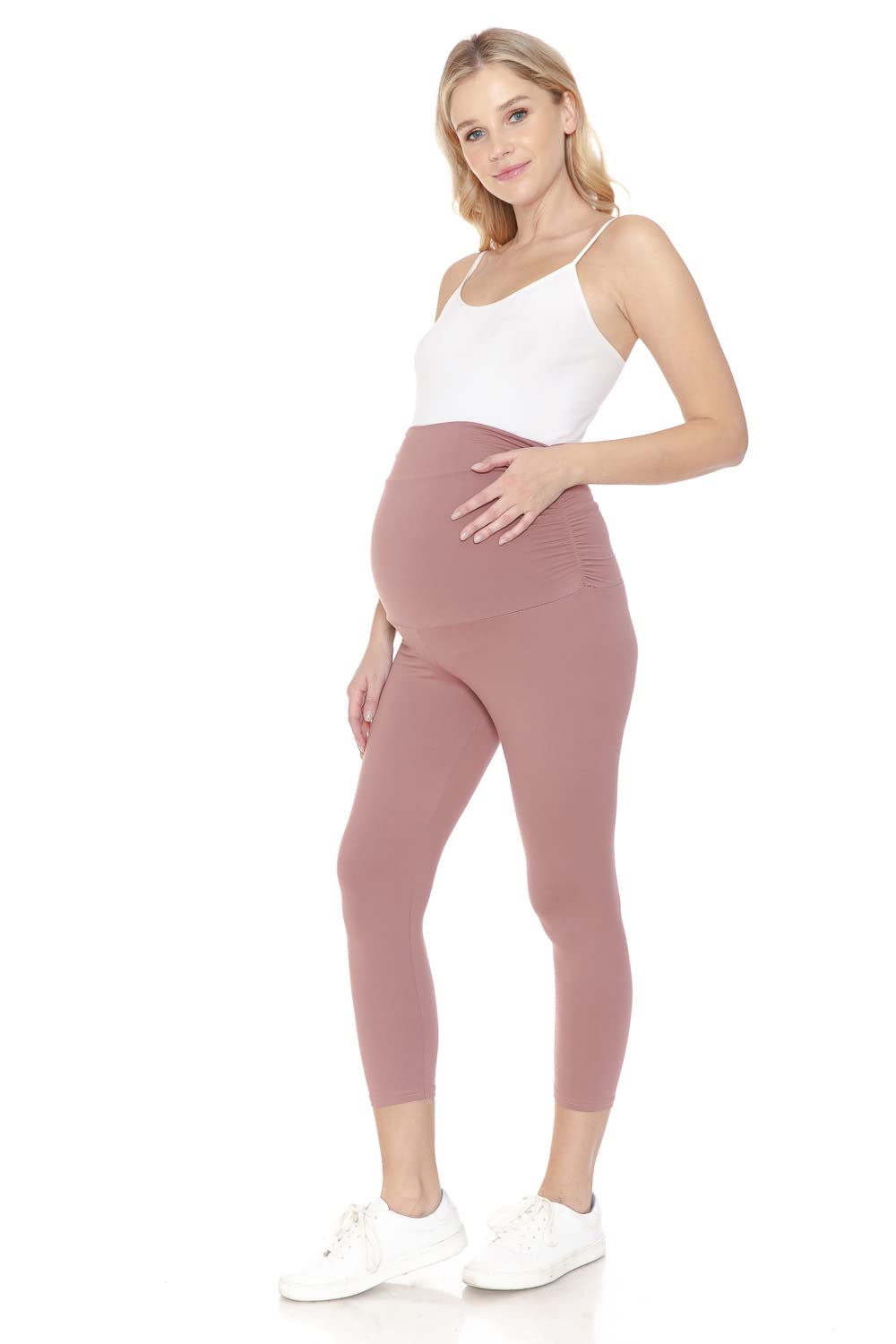 Leggings Depot Legging de maternité pour femme - Collants de yoga décontractés pour la grossesse, mauve, 3X