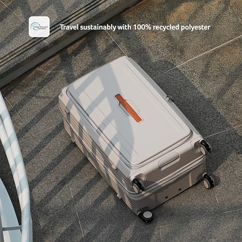 Image of Acer Brisbane Suitcase, 24 inch Check-in, with 360 Degree Spin 8 Wheels, Double TSA Lock, Dual Opening (Top and Mid), Expandable, Recycled Polyseter Material, Moreton Sand