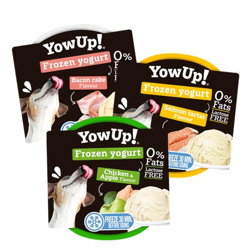 ANIMALUJOS - Helado para Perros o Gatos con Sabores Variados: Salmón&Tartar, Chicken&Apple y Bacon&Cake, 3 Unidades