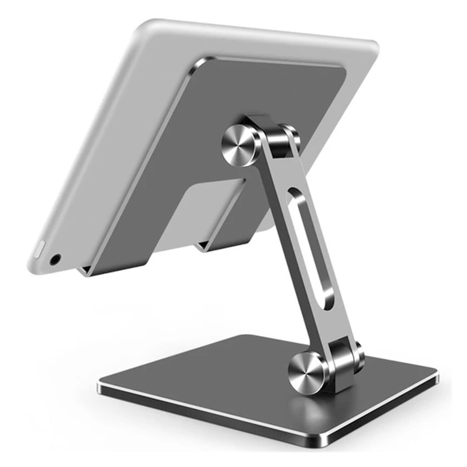 Uchwyt do monitora, 4,7 10,2 15,6 cala metalowy uchwyt na tablet stacjonarny do stojaka na monitor regulowany uniwersalny stojak na telefon komórkowy(Silver big)