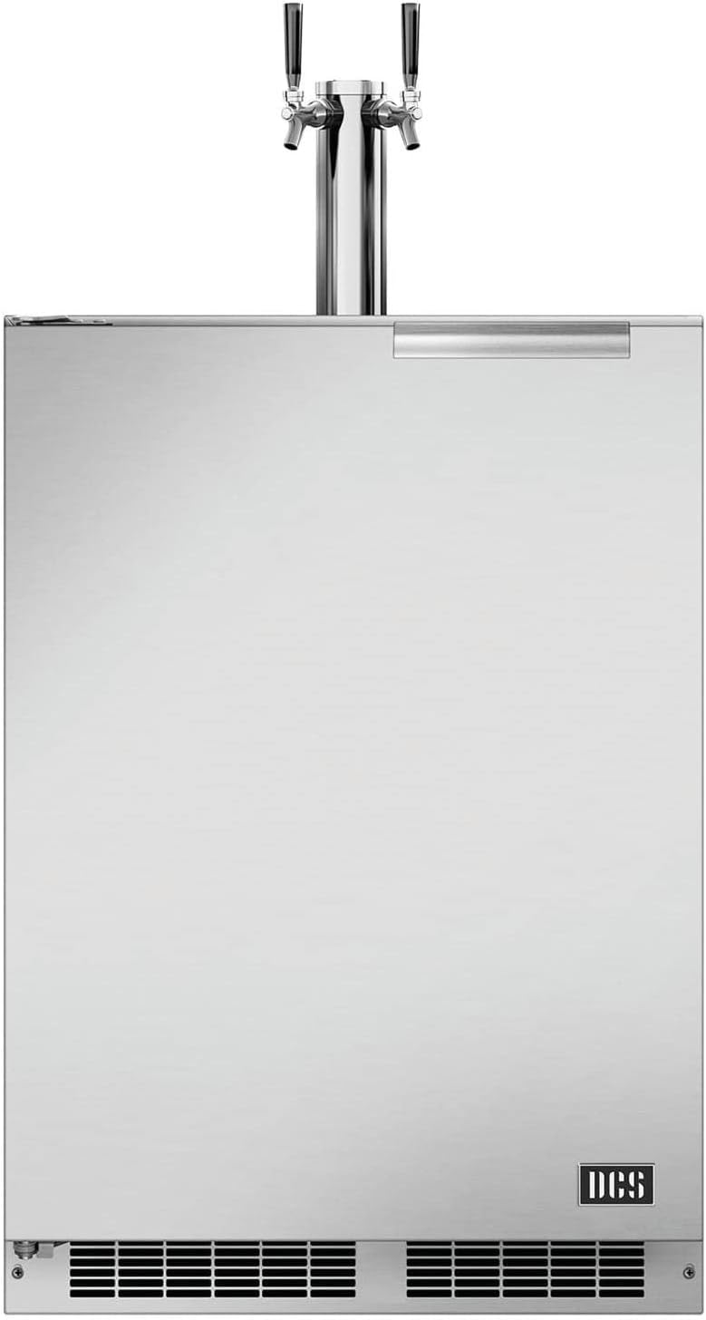 DCS 24-Inch 5.7 Cu. Ft. Left Hinge Outdoor Rated Dual Tap Beer Dispenser/Kegerator - RF24BTL2