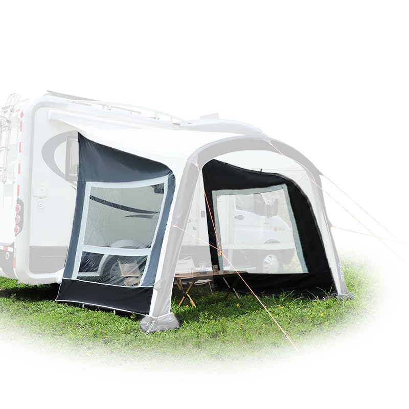 Unikka Wanderer II aufblasbarer Sonnenschutz für Wohnwagen Wohnmobil kompatibel mit multimodal Glamping Awning(Grey Side Panel)*2