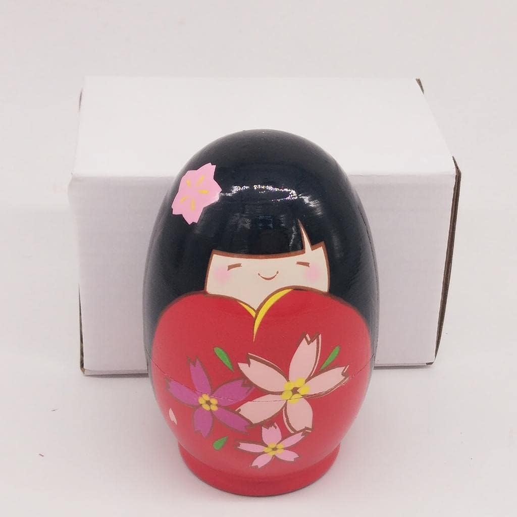 NOLLAM Matryoshka Doll Matryoshka 5 Tier Set Cute Wooden Russian Nesting Dolls, Wooden Russian Nesting Dolls Set, Japanese Girls Dolls Kids Christmas Birthday Gift Nesting Doll