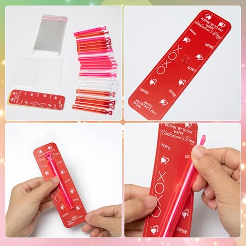 Valentines Day Card with Bubble Wands Party Favors, Valentine's Day Classroom Mini Bubble Wands Valentine Cards Exchange Gifts - Image 5